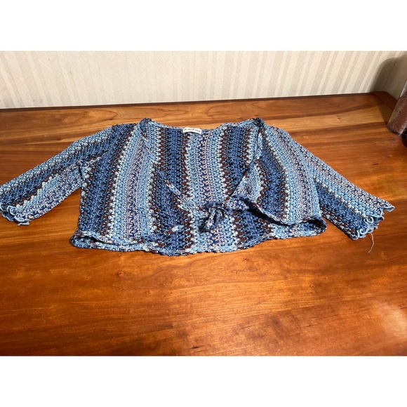 A. Aubrey Open Twist Front Crop Top Multicolor Womens Size Large - Picture 1 of 5